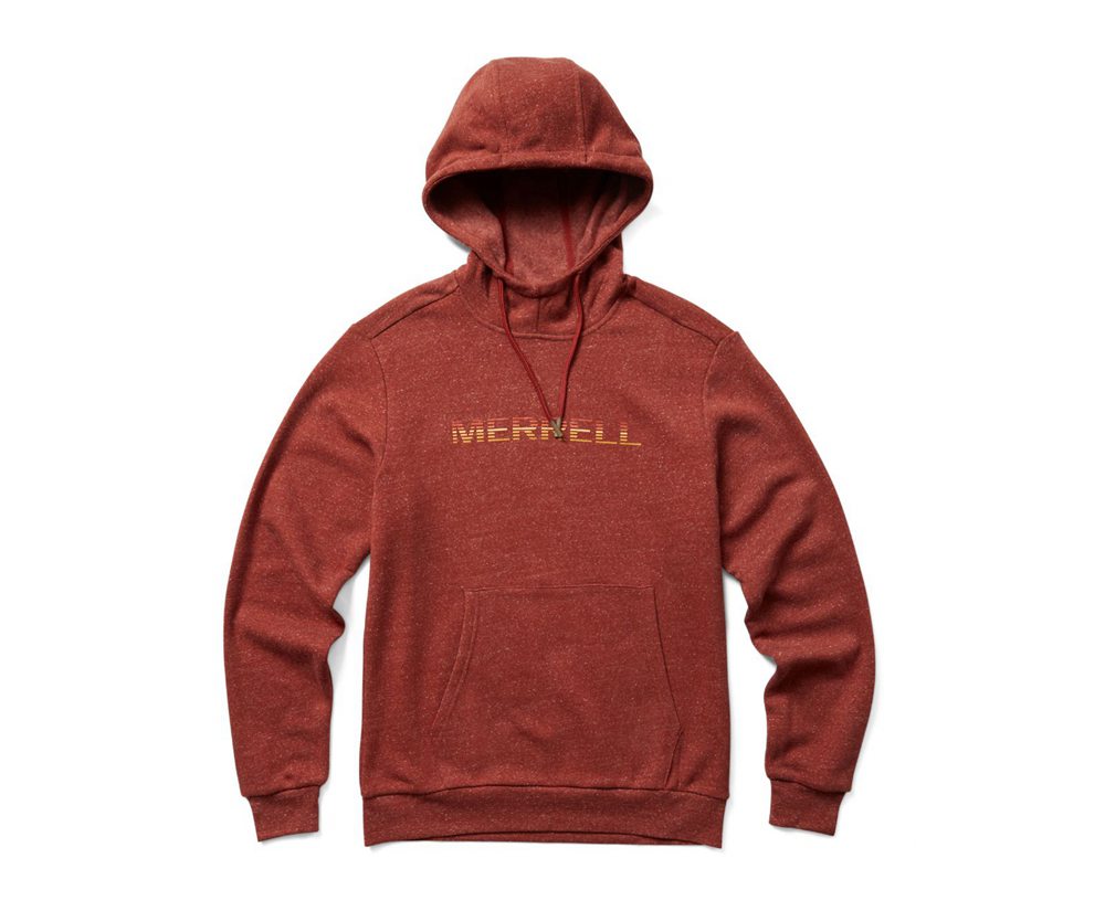 Merrell Pullover Red - Gradient Wordmark Hoody - Mens 60WYBURNZ
